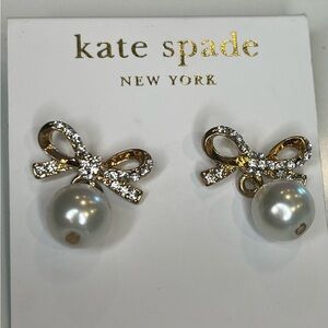 Kate Spade bow pearl drop earrings
